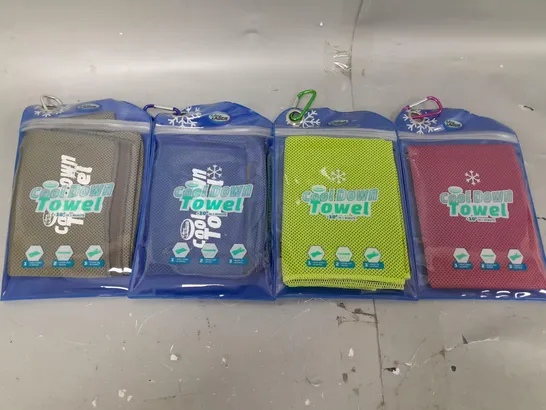 BOXED AQUA LASER SET OF 4 COOL DOWN TOWELS