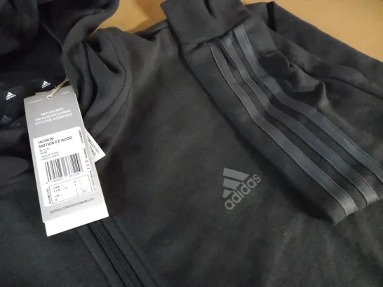 ADIDAS ZIP THROUGH MOTION BLACK HOODIE - L