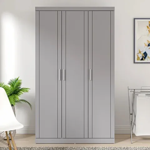 BOXED KIMBERLEY LEIGHANA 3 DOOR WARDROBE - GREY (2 BOXES)