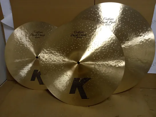 ZILDJIAN K CUSTOM SERIES - DARK CRASH CYMBALS - 16", 18", 20"