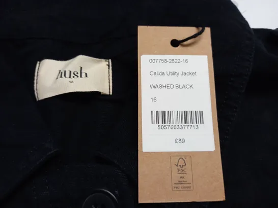 HUSH CALIDIA UTILITY JACKET IN BLACK - 16