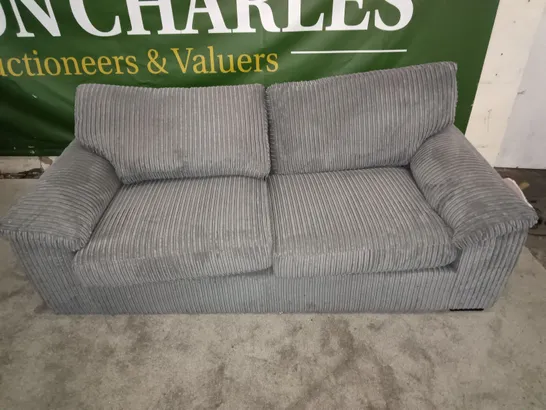 GREY JUMBO CORD 3-SEATER SOFA 