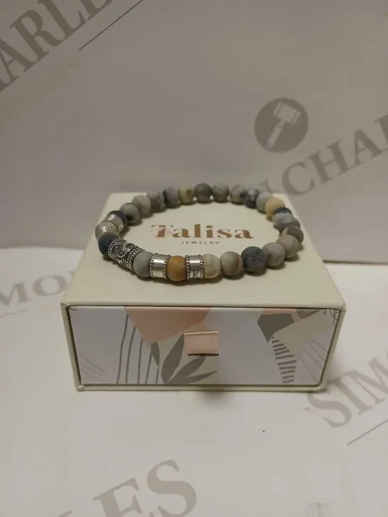 TALISA FAMILY TREE NAME STERLING SILVER BRACELET WITH PICASSO JASPER STONES