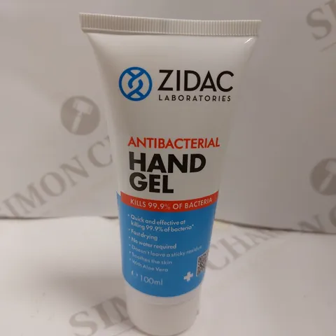 BOX OF APPROXIMATELY 200 (12 PER BOX) ZIDAC LABORATORIES ANTIBACTERIAL HAND GEL - 100ML 