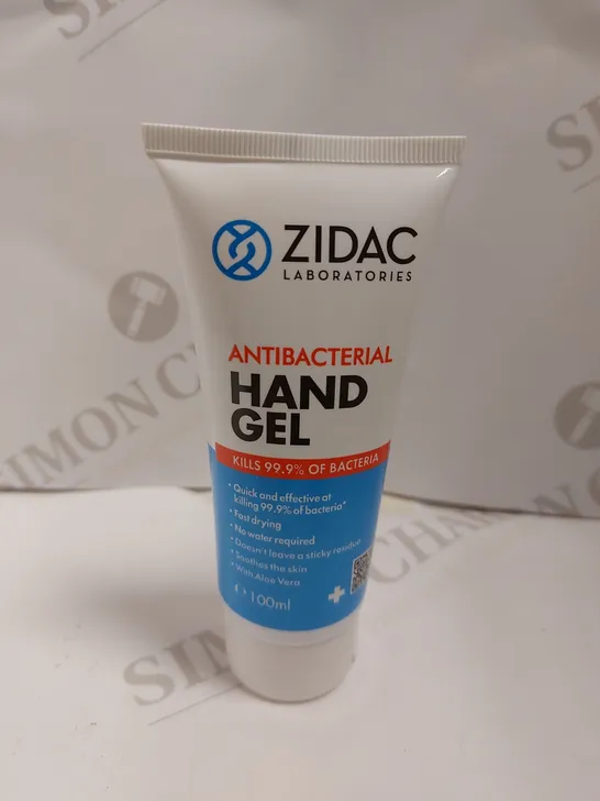 BOX OF APPROXIMATELY 200 (12 PER BOX) ZIDAC LABORATORIES ANTIBACTERIAL HAND GEL - 100ML 