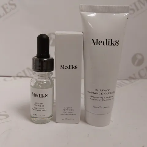 2 MEDIK8 ITEMS TO INCLUDE SURFACE RADIANCE CLEANSER AND LIQUID PEPTIDES