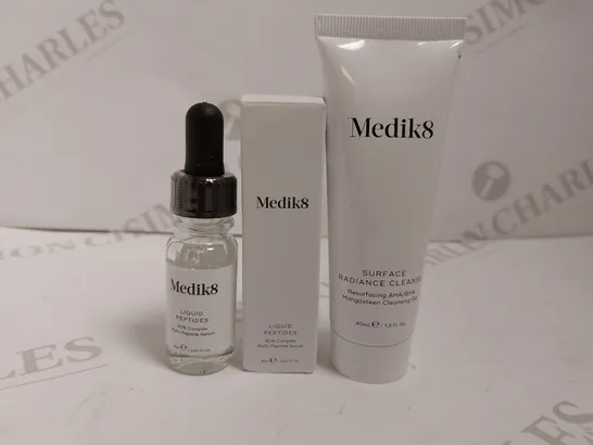 2 MEDIK8 ITEMS TO INCLUDE SURFACE RADIANCE CLEANSER AND LIQUID PEPTIDES