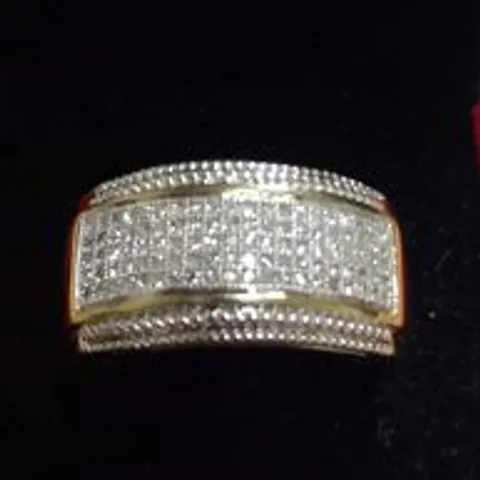 9CT GOLD DRESS RING SET WITH NATURAL DIAMONDS