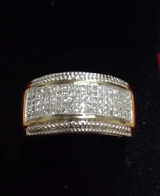 9CT GOLD DRESS RING SET WITH NATURAL DIAMONDS