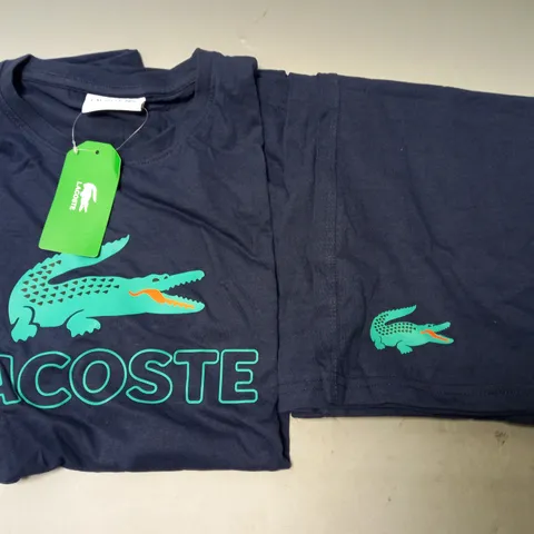 LACOSTE T-SHIRT AND SHORTS JOGGING SET IN NAVY - XL