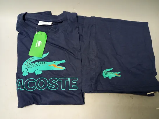LACOSTE T-SHIRT AND SHORTS JOGGING SET IN NAVY - XL