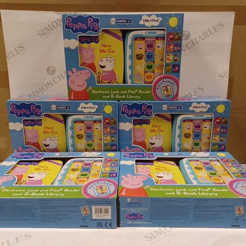 LOT OF APPROXIMATELY 5 PEPPA PIG - ELECTRONIC ME READER JR AND 8 LOOK AND FIND SOUND BOOK LIBRARY