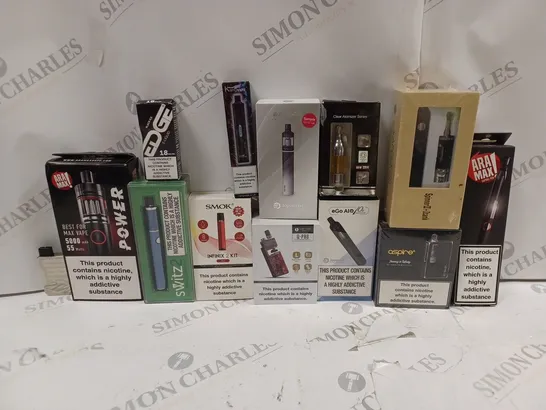 BOX OF APPROXIMATELY 10 ASSORTED E-CIGARETTES