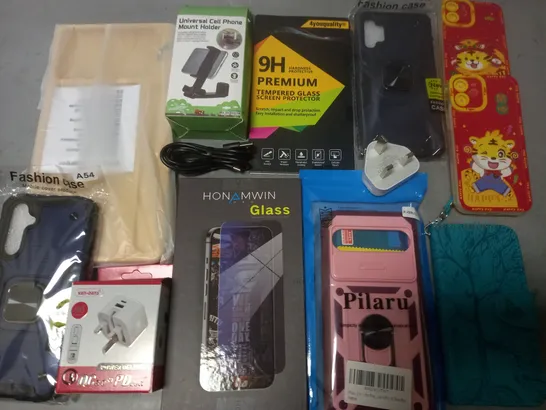 LOT OF ASSORTED MOBILE PHONE ACCESSORIES TO INCLUDE CASES, MOUNT HOLDER AND SCREEN PROTECTORS