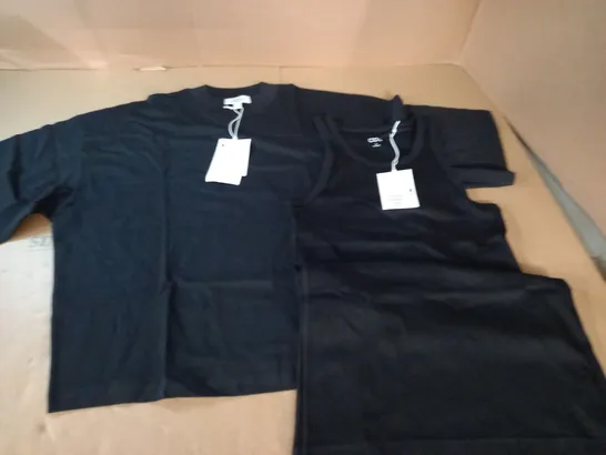 LOT OF 2 COS TOPS IN BLACK INCLUDE LONGLINE VEST AND OVERSIZED TEE - BOTH EUR M