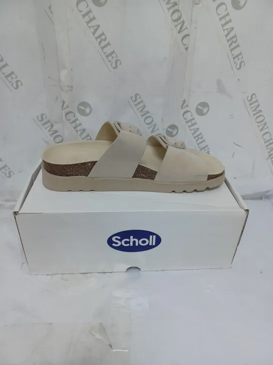 BOXED SCHOLL SOFT STEP LADIES SANDALS BUCKLE FASTENING SIZE 7 CREAM