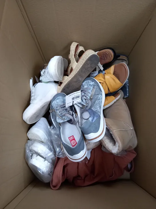 BOX OF APPROXIMATELY 10 ASSORTED PAIR OF SHOES TO INCLUDE STRIVE, RIEKER, DUNE ETC