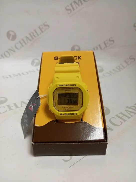 G-SHOCK RUBBER STRAP DIGITAL WATCH - YELLOW 