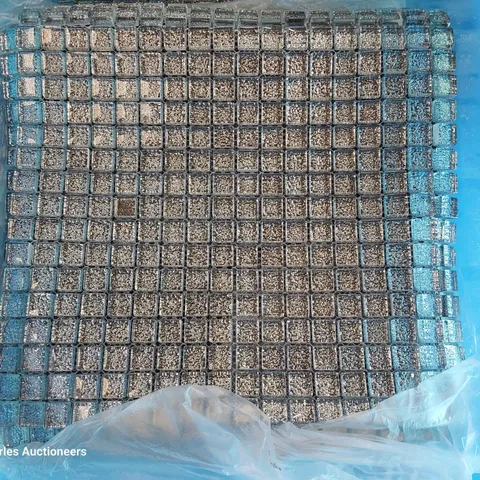 APPROXIMATELY 29 SHEETS OF SILVER CHROMATIC TILES EACH SHEET 300 × 300×8mm