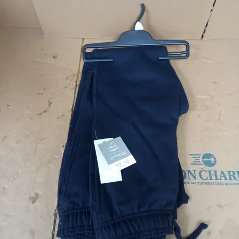 BOX OF APPROX 90 OF F&F 2 PACK JOGGERS IN VARIOUS SIZES IN NAVY - COLLECTION ONLY