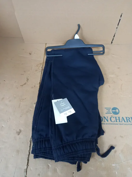 BOX OF APPROX 90 OF F&F 2 PACK JOGGERS IN VARIOUS SIZES IN NAVY - COLLECTION ONLY