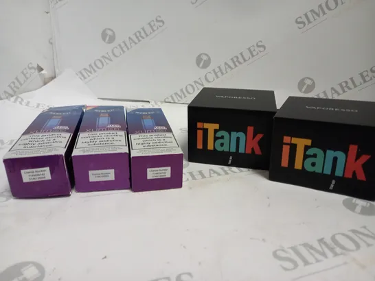 5 ASSORTED VAPE PRODUCTS INCLUDING: XLIM SE/ VAPORESSO ITANK