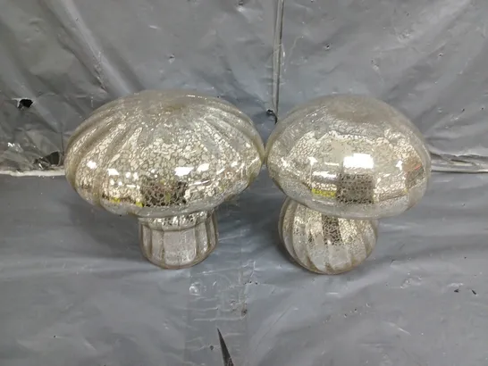 HOME REFLECTIONS SET OF 2 MERCURY GLASS MUSHROOMS