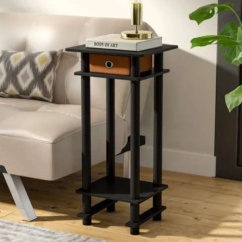 BOXED CHRISLEY SIDE TABLE - FRENCH OAK GREY/BLACK