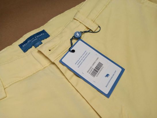 BEAUFORT & BLAKE BRADING LEMON CHINO SHORTS IN YELLOW - 32