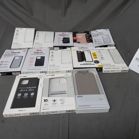 13 ASSORTED ITEMS TO INCLUDE SCREEN PROTECTORS, CASES