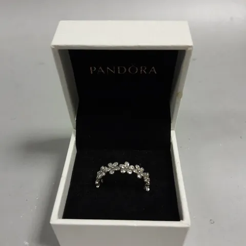 PANDORA FLOWER DESIGN SILVER RING 