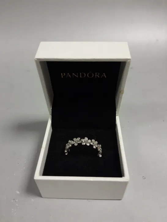 PANDORA FLOWER DESIGN SILVER RING 