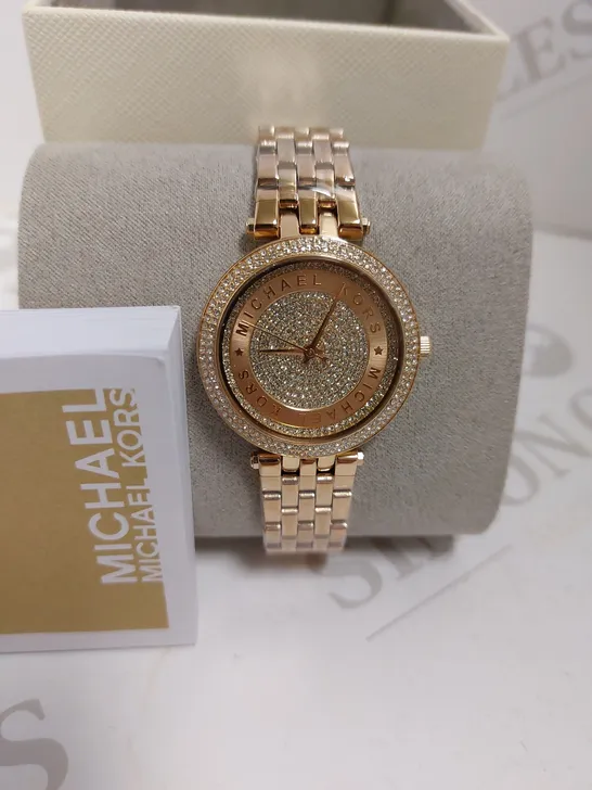 BOXED MICHAEL KORS DARCI THREE HAND WRIST WATCH