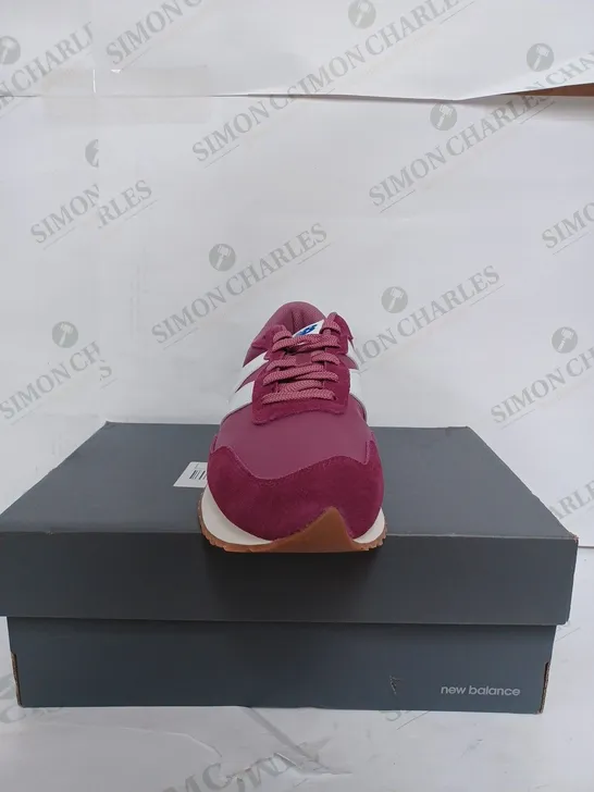 BOXED NEW BALANCE 237 TRAINERS IN PURPLE - UK 9 1/2