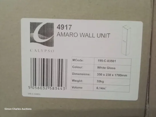 PALLET OF APPROXIMATELY 6 BOXED AMARO WALL UNITS WHITE GLOSS