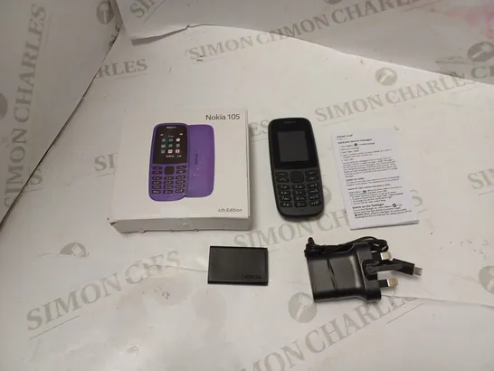 BOXED NOKIA 105 MOBILE PHONE WITH BATTERY, CHARGER AND INSTRUCTIONS