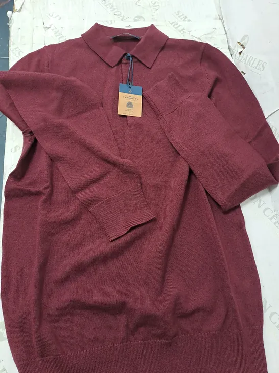 CHARLES TYRWHITT MAROON POLO SHIRT - XS