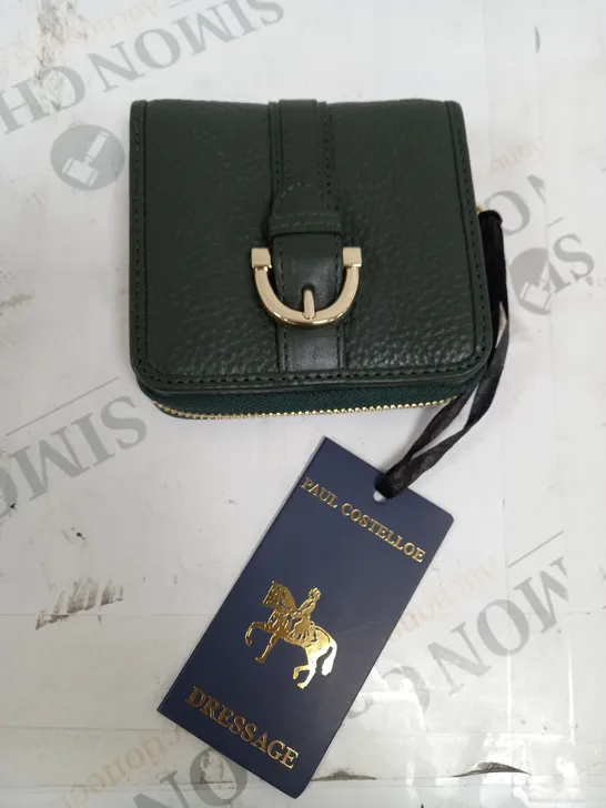 BOXED PAUL COSTELLOE DRESSAGE PURSE IN GREEN 