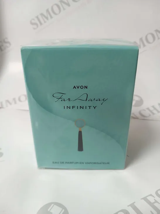 APPROXIMATELY 20 BOXED AND SEALED AVON FAR AWAY INFINITY EAU DE PARFUM 50ML