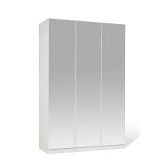 BOXED WHITE MILA MIRROR 3 DOOR WARDROBE (3 BOXES)