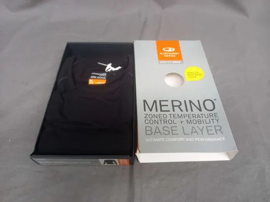 BOXED ICEBREAKER MERINO ZONED TEMPERATURE BASE LAYER IN BLACK IN BLACK - MEDIUM