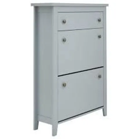 BOXED DELUXE TWO TIER SHOE CABINET - GREY (1 BOX)