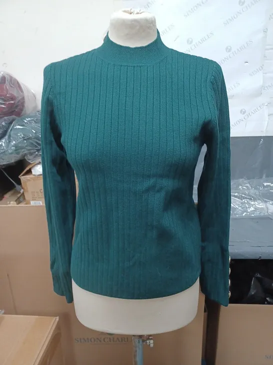 APRICOT GOLD BUTTON DETAIL JUMPER GREEN SIZE 10