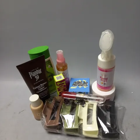 BOX OF APPROXIMATELY 20 COSMETIC ITEMS TO INCLUDE - BLEMIVIV FACIAL WASH - MADE BY MITCHELL LIP BALM - PLANTUR 39 COLOUR BROWN CONDITIONER - ETC 