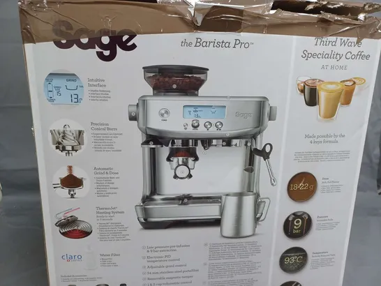 BOXED SAGE THE BARISTA PRO COFFEE MACHINE 