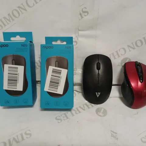 LOT TO CONTAIN 4 X COMPUTER MOUSES, COLOURS & BRANDS VARY 