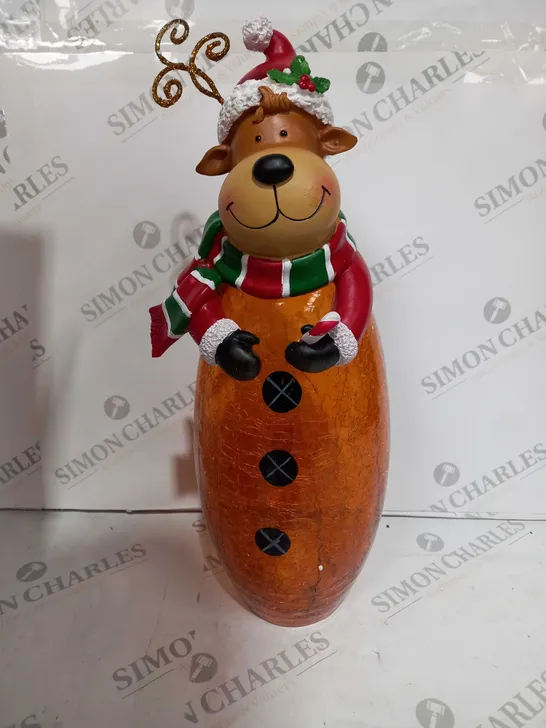 FESTIVE PRE-LIT LARGE GLASS CHRISTMAS CHARACTER - REINDEER (COLLECTION ONLY)