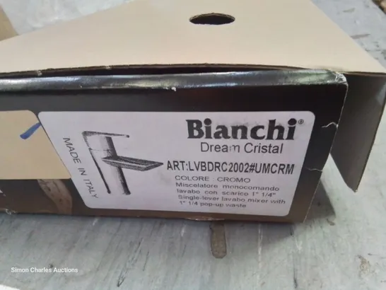 BOXED BIANCHI DREAM CRISTAL CHROME SINGLE LEVER LAVABO MIXER WITH POP UP WASTE