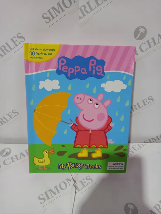 APPROXIMATELY 5 BRAND NEW PEPPA PIG MY BUSY BOOKS INCLUDING PLAYMAT AND FIGURES