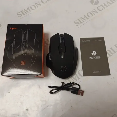 BOXED INPHIC M6P WIRELESS MOUSE WITH USB RECEIVER - BLACK